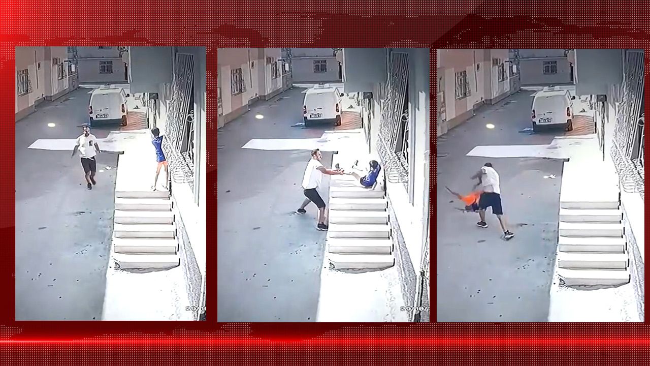 Çocuğu kovaladığı! Ardından ayağından tutup yere attı