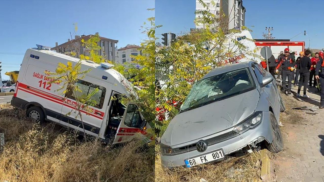 Yaralıları taşıyan ambulans ile doktorun otomobili çarpıştı!