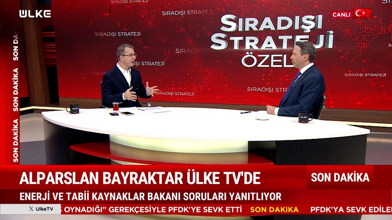 Enerji ve Tabii Kaynaklar Bakanı Bayraktar Ülke TV canlı yayınında...