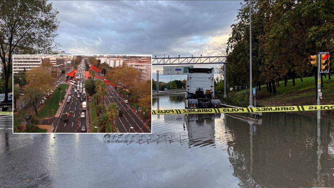 İstanbul'da sağanak: Vatan Caddesi'nde yol çöktü!