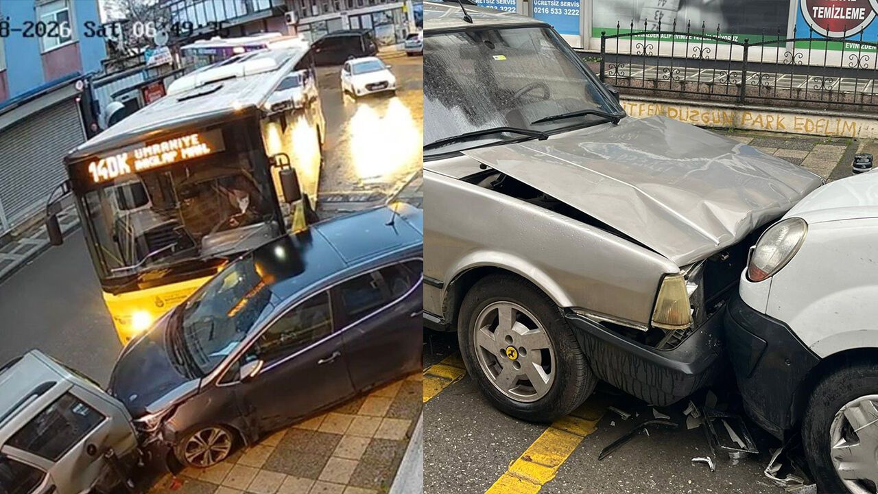 İstanbul’da kaza! İETT otobüsü araçlara çarptı