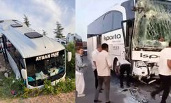 Isparta'da 2  yolcu otobüsü çarpıştı!