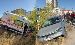 Yaralıları taşıyan ambulans ile doktorun otomobili çarpıştı!