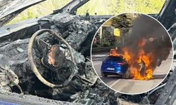 Ünlü futbolcunun aracı seyir halindeyken alev aldı!