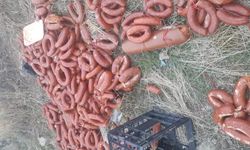 Boş arazide yüzlerce kilo et bulundu