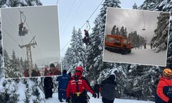 Uludağ'da tatilciler metrelerce yükseklikte mahsur kaldı!