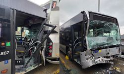 İstanbul'da iki metrobüs çarpıştı! Yaralılar var