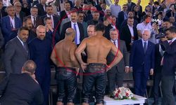 Başpehlivanlar final öncesi Erdoğan’ın yanına gitti!