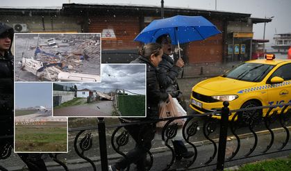 İstanbul’u fırtına vurdu! Çatı uçtu, uçaklar iniş yapamadı