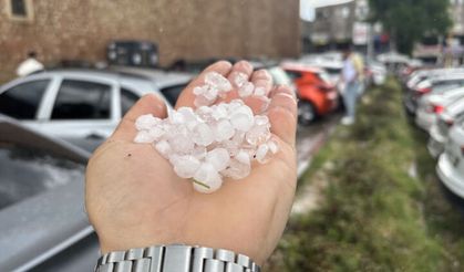 Edirne'yi dolu ve sağanak vurdu