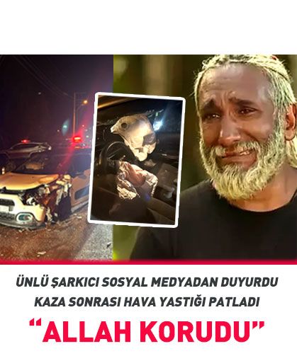 "Rabbim korudu!" Ünlü şarkıcı paylaştı! Otomobilin hava yastığı patladı