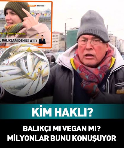 Galata Köprüsü'nde bir garip olay! Vegan kadın balıkçıya karşı