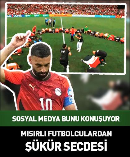 Mısırlı futbolculardan galibiyet sonrası şükür secdesi