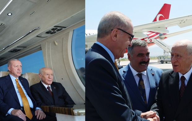 Erdoğan ile Bahçeli arasında samimi diyalog! Yan yana yolculuk ettiler...