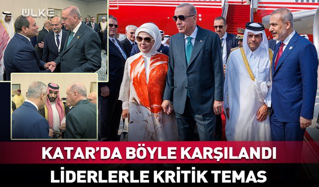 Cumhurbaşkanı Erdoğan Katar’da böyle karşılandı