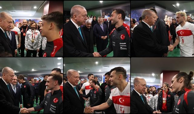 Cumhurbaşkanı Erdoğan A Milli Futbol Takımı'nı tebrik etti