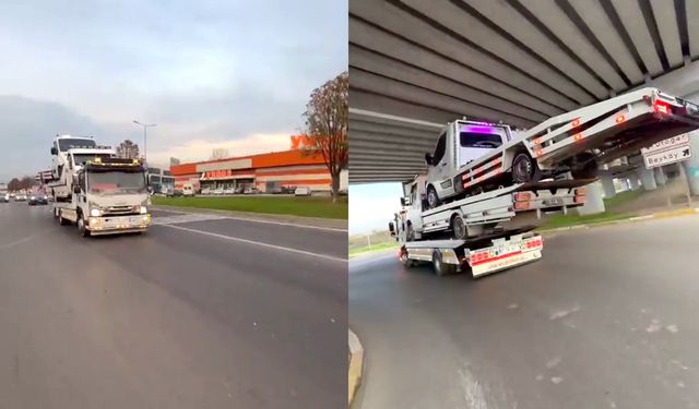 Trafikte tepki çeken görüntü