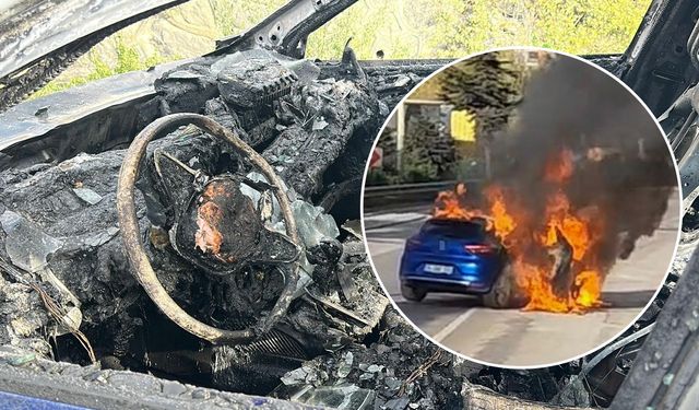 Ünlü futbolcunun aracı seyir halindeyken alev aldı!