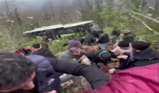 Korkunç kaza: Otobüs şarampole uçtu