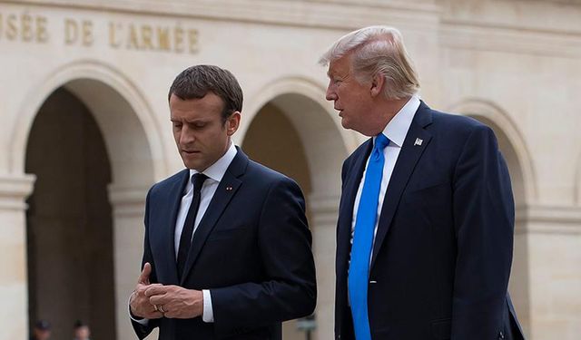 Trump Macron'u yerin dibine soktu! Olay yaratan mesaj