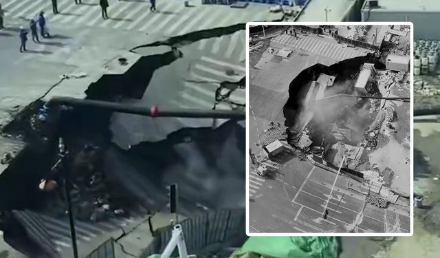 Facianın eşiğinden dönüldü! Dev çukur yolu böyle yuttu