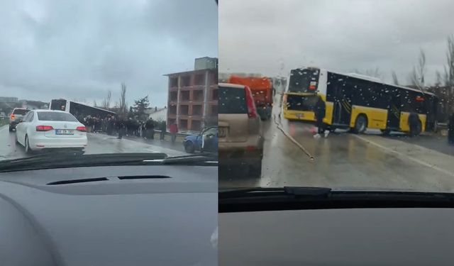 İETT otobüsü bariyerlere çarptı! Yaralılar var