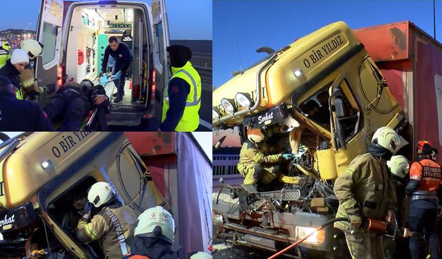 İstanbul’da feci kaza! Kamyon TIR'a çarptı