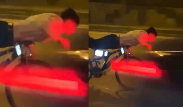 Gaziantep’te feci olay! Üzerine uzandığı bisiklet ile otomobile çarptı
