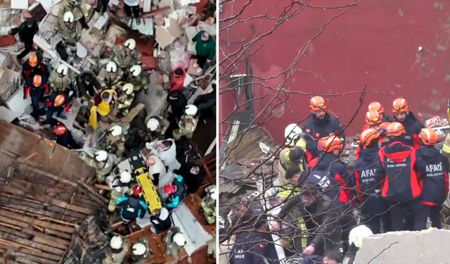 İstanbul Fatih'te bina çöktü!