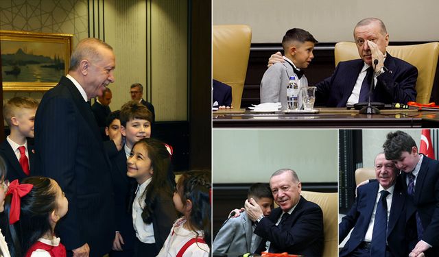 Erdoğan, çocuklarla bir araya geldi! Külliye'de duygusal anlar