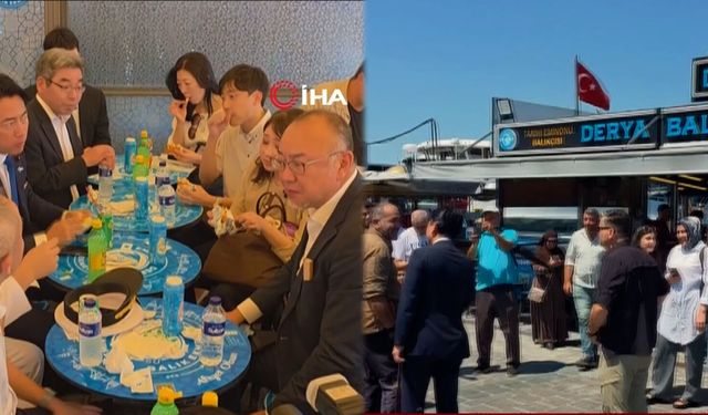 Japon heyeti İstanbul'da tarihi lezzete dayanamadı