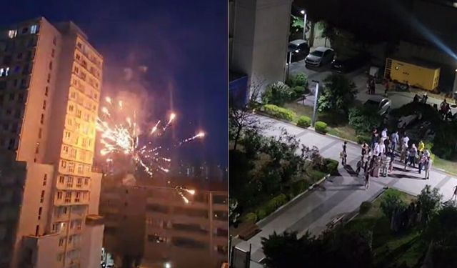 Havai fişek daireye girdi: İki aile kavgaya tutuştu