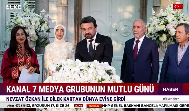 Kanal 7 ailesini buluşturan düğün: Nevzat Özkan ve Dilek Kartav dünyaevine girdi