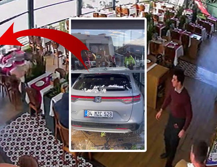 Ünlü sanatçı aracıyla restorana daldı