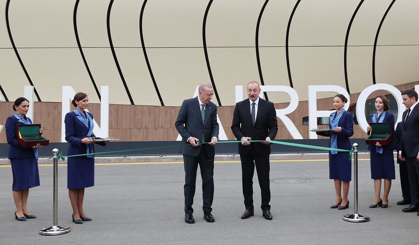 Erdoğan ve Aliyev, Laçın Uluslararası Havalimanı’nın açılışını yaptı