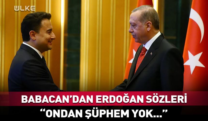Ali Babacan'dan Cumhurbaşkanı Erdoğan için dikkat çeken sözler