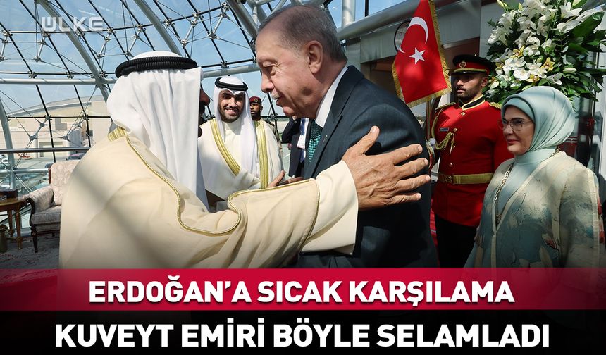 Cumhurbaşkanı Erdoğan’a Kuveyt’te sıcak karşılama