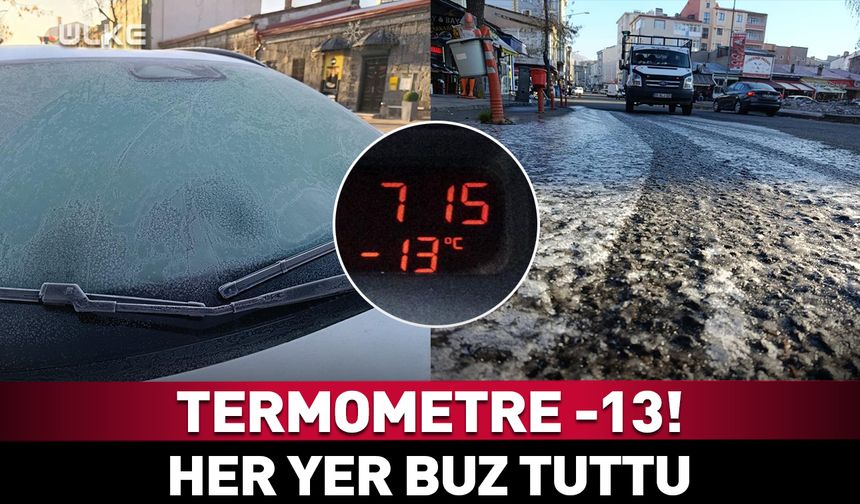 -13’ü gördü! Araç camları buz tuttu
