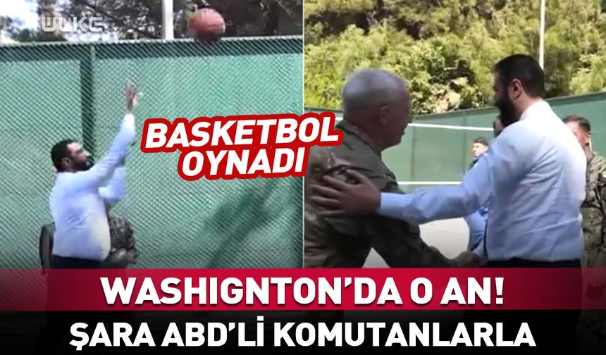 Ahmed Şara ABD'li komutanlarla basketbol oynadı