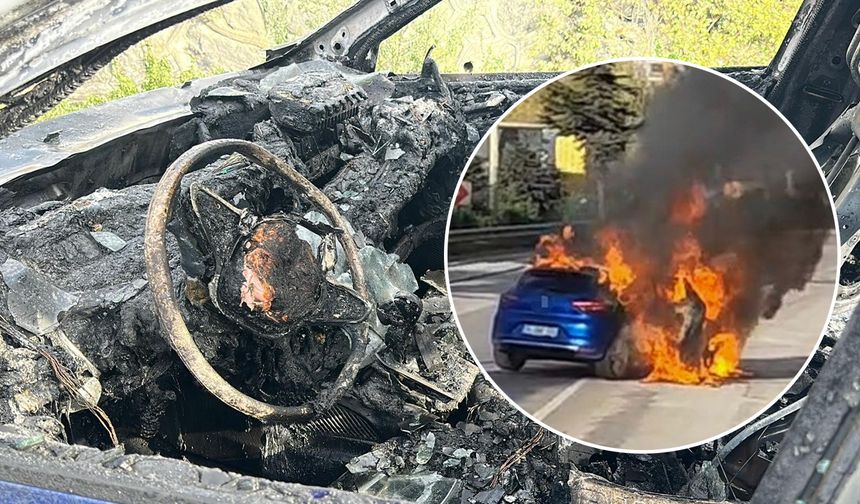 Ünlü futbolcunun aracı seyir halindeyken alev aldı!