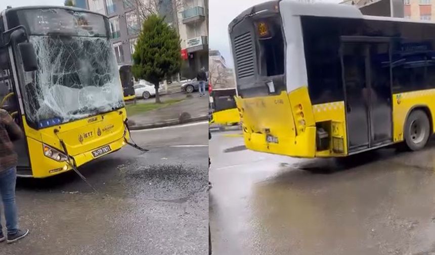 İstanbul'da İETT otobüsleri çarpıştı! Yaralılar var