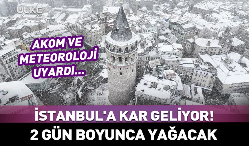 İstanbul'a kar geliyor! 2 gün boyunca yağacak