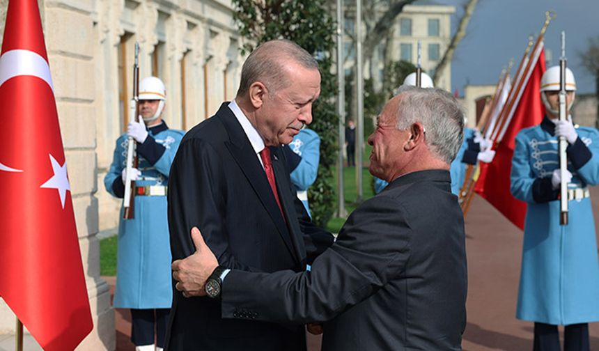 Cumhurbaşkanı Erdoğan Ürdün Kralı'nı resmi törenle karşıladı