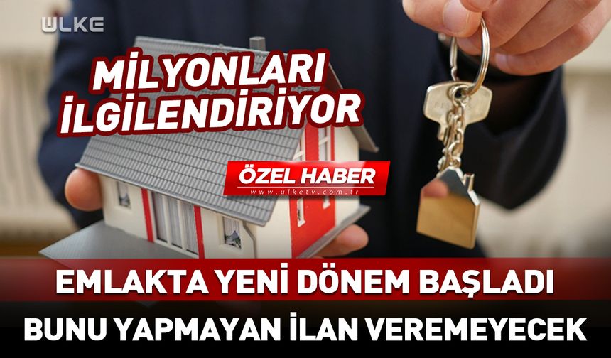 Emlakta yeni dönem! EİDS devreye girdi...