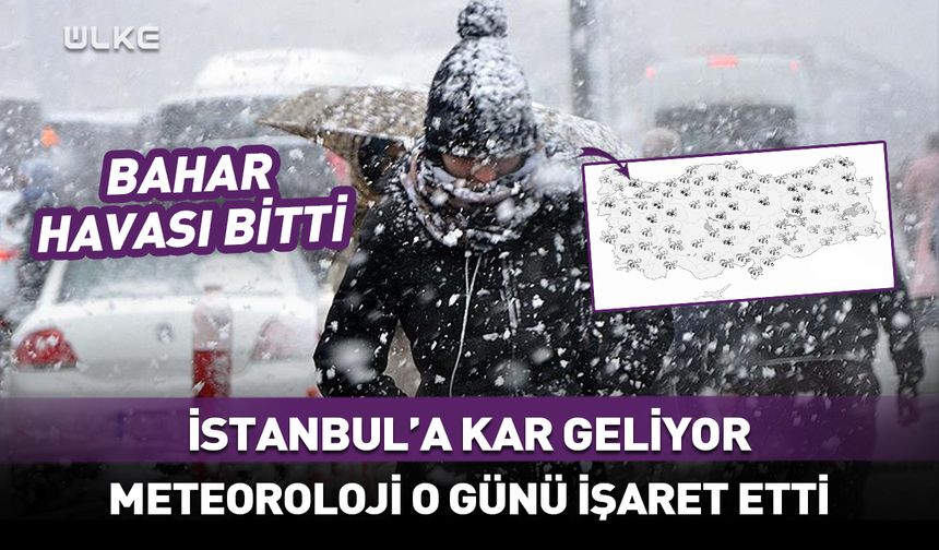 İstanbul'a yeniden kar geliyor! Meteoroloji haritayı paylaştı, tarih verildi