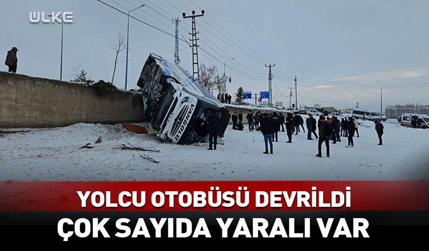 Yolcu otobüsü devrildi! Çok sayıda yaralı var