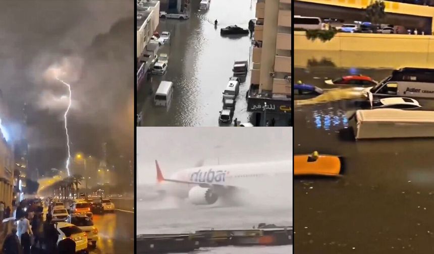 Dubai sular altında kaldı! Korkunç fotoğraflar