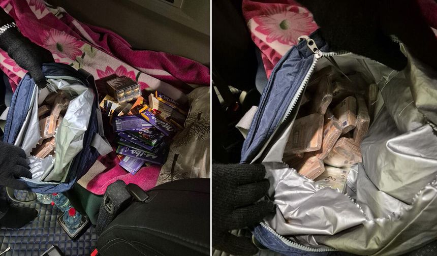 Çikolata dolu çantadan servet çıktı