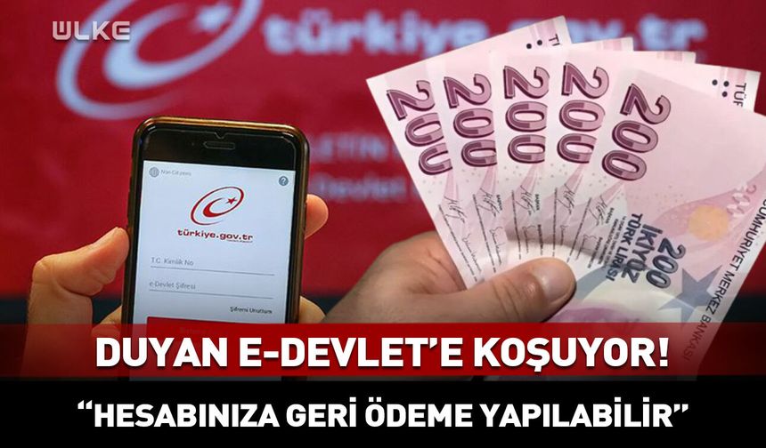 Duyan e-Devlet'e koşuyor! “Hesabınıza geri ödeme yapılabilir…”