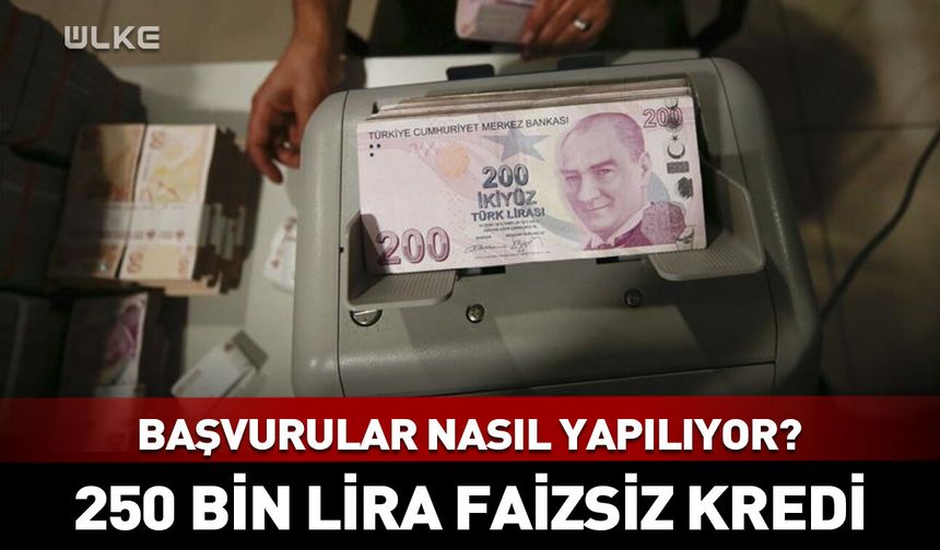 Başvurular nasıl yapılıyor? 250 bin lira faizsiz kredi